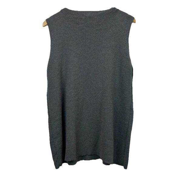 Eileen Fisher Wool Sleeveless Sweater Grey Women's Large Layers - Picture 8 of 8